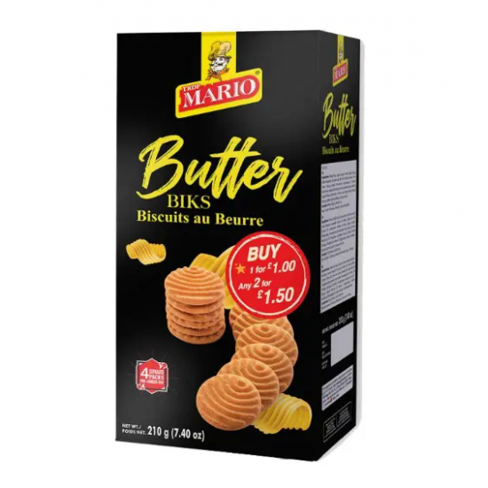 MARIO BUTTER BIKS BISCUITS 210GM (NO VAT)