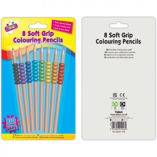 8PC SOFT GRIP COLOURING PENCIL 1048