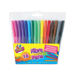 16 FINE TIP FIBRE COLOURING PENS  1090  