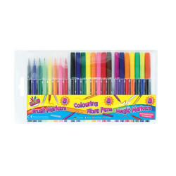 24 Pen Set 8 Fibre/8 Brush/8 Magic markers