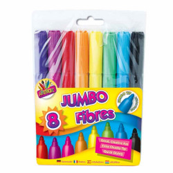 8 JUMBO FIBRES COLOURING PENS 1096      