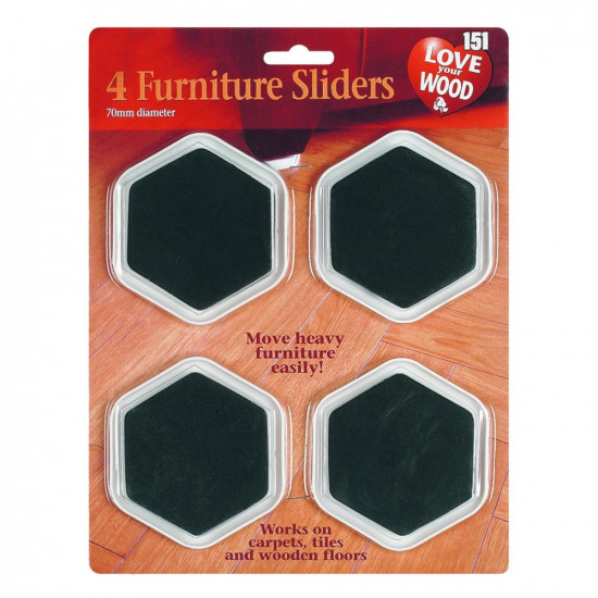 FURNITURE SLIDERS 4PK 70MM              