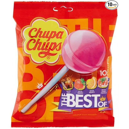 CHUPA CHUPS THE BEST OF LOLLIPOP 10PK