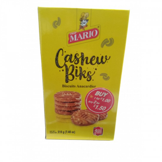MARIO CASHEW BIKS BISCUITS 210GM (NO VAT)