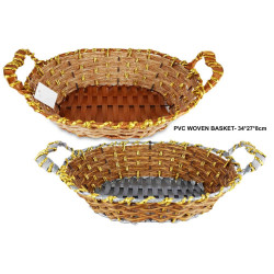 OVAL GIFT BASKET SILVER & GOLD 30728    
