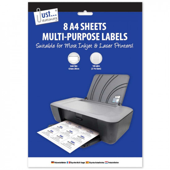 8 A4 SHEETS MULTI-PURPOSE LABELS        