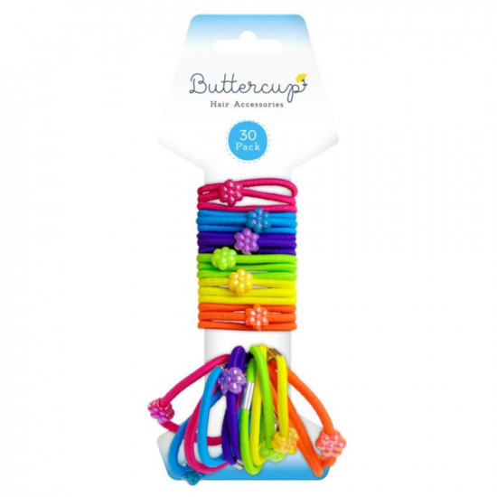 BUTTERCUP ASST'D FUNKY HAIR BANDS 30PK  