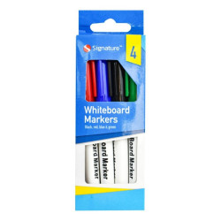 SIGNATURE WHITE BOARD MARKERS 4PK       