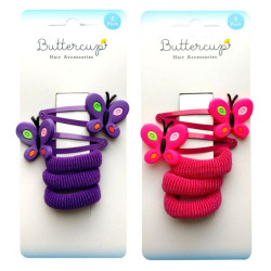 BUTTERFLY HAIR ACCESSORIES 5PK          