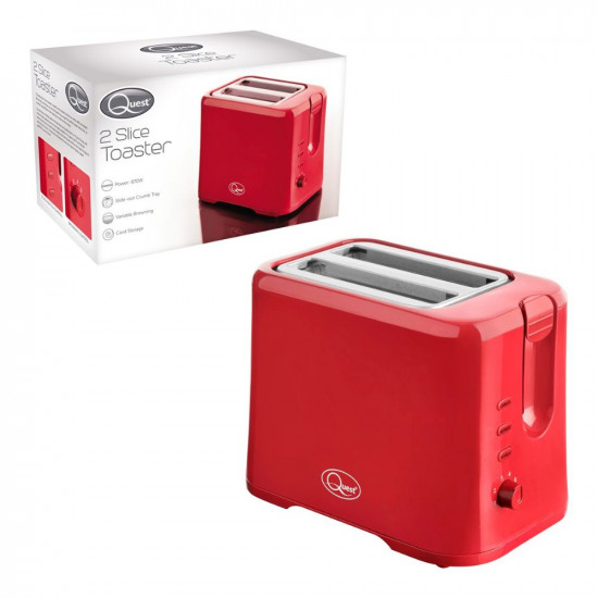 QUEST 2 SLICE TOASTER RED  34299