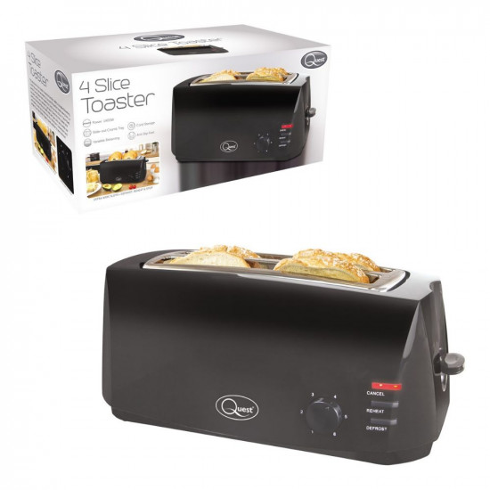 QUEST 4 SLICE TOASTER BLACK 35069