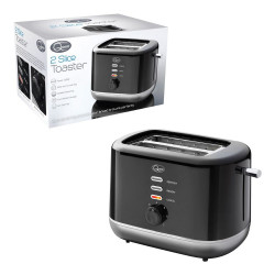 QUEST 2 SLICE TOASTER BLK/SILVER 39929  