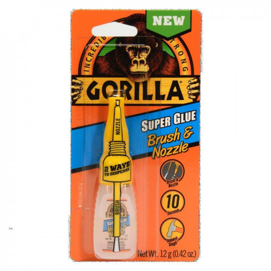 GORILLA SUPER GLUE BRUSH+NOZZLE 12G     