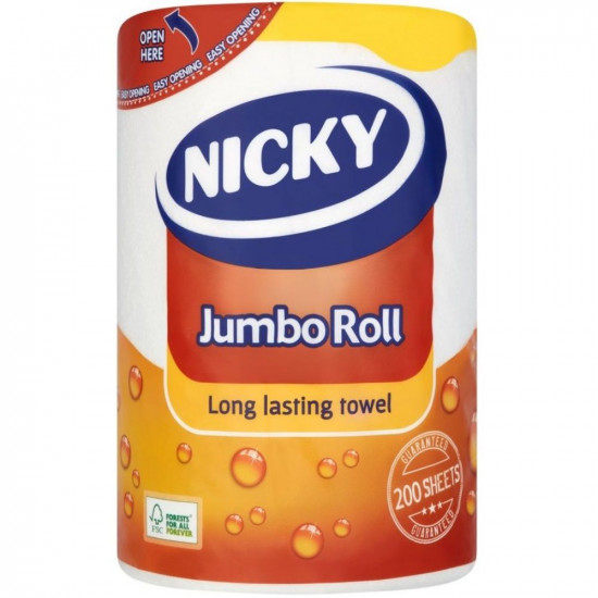 NICKY JUMBO 2PLY KITCHEN TOWEL 1RX12    