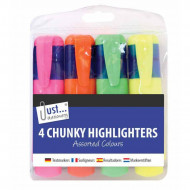 4 Chunky Highlighters Assorted Neon Colours