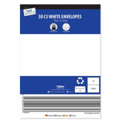 C5 WHITE PEAL & SEAL ENVELOPES 30PC