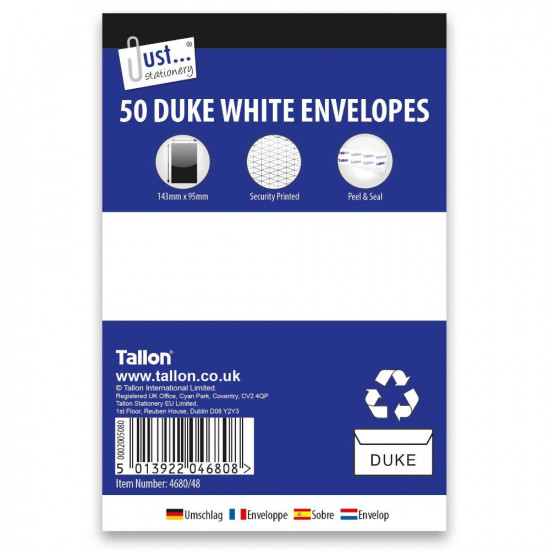 50 DUKE ENVELOPS PEEL & SEAL