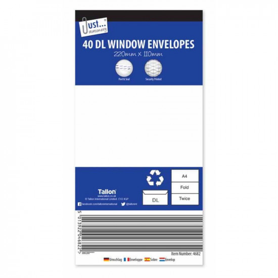 DL WINDOW ENVELOPE PEEL&SEAL 40s 4682