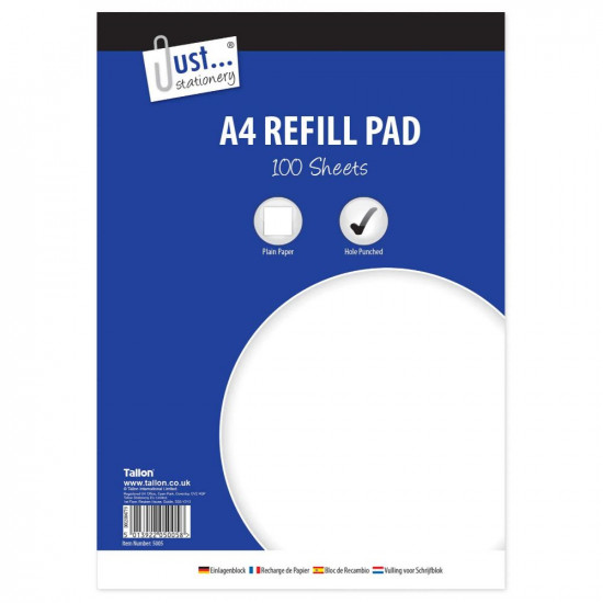A4 REFILL PAD PLAIN PAPER 100SHT X6  5005