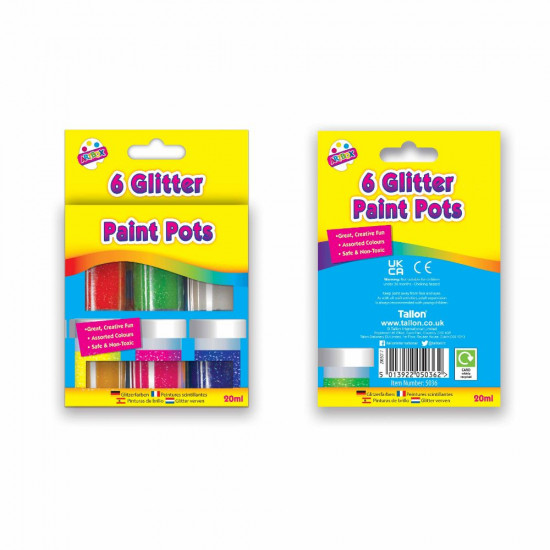 6x20ML GLITTER PAINT POTS   5036        