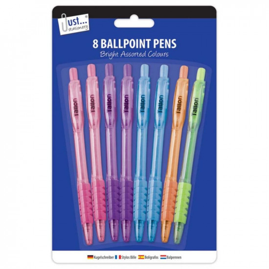 COLOURED BALLPOINT PENS 8PC  5636       