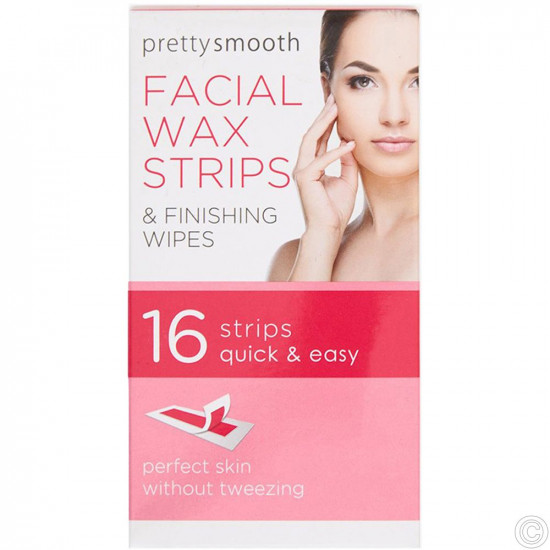 PRETTY FACIAL WAX STRIPS 16s + WIPES