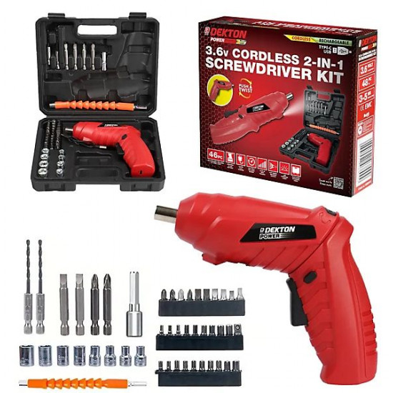 2 IN 1 CORDLESS SCREWDRIVER KIT  600015