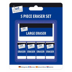 5PK WHITE ERASERS (4SMALL+1LARGE) 6340  