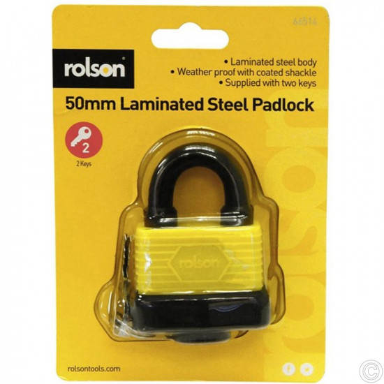 ROLSON 50MM LAMINATED PADLOCK 66514