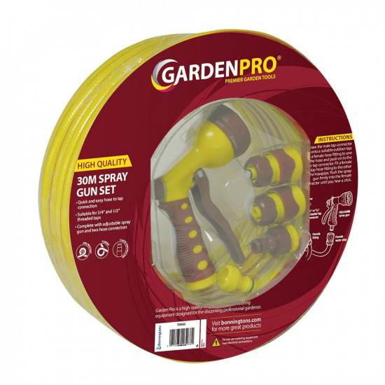 GARDEN PRO HOSE & SPRAY SET 30M 730SGS  