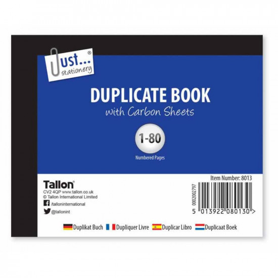 DUPLICATE BOOK HALF SIZE  12PK  8013    