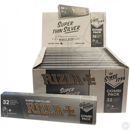 RIZLA SILVER KINGSIZE SLIM COMBI 32s