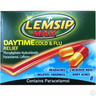 LEMSIP MAX DAYTIME CAPS 8's *6PACK*
