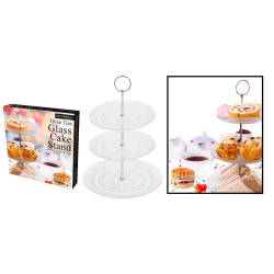 3 TIER GLASS CAKE STAND  AM2647         