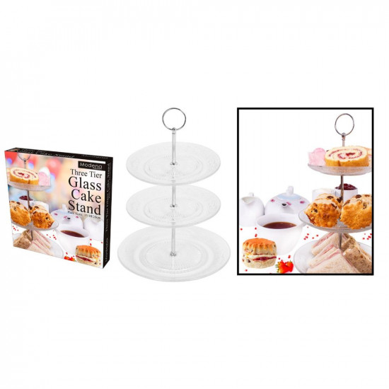 3 TIER GLASS CAKE STAND  AM2647