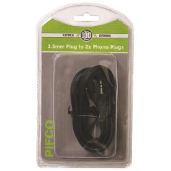 PIFCO 3.5MM JACK TO 2RCA PLUGS 2M       
