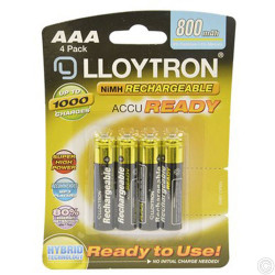 LLOYTRON AAA BATTERY 4s 800MAH B009