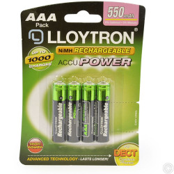 LLOYTRON AAA BATTERY 4s 550MAH B014