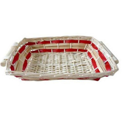 RECTANGLE TRAY WH/RED BK3122