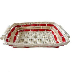 RECTANGLE TRAY WH/RED BK3122