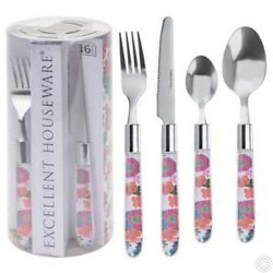 FLOWER PRINT CUTLERY SET 16PCS