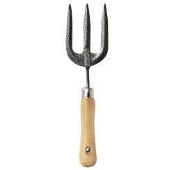K'FISHER WOODEN HANDLED HAND FORK       