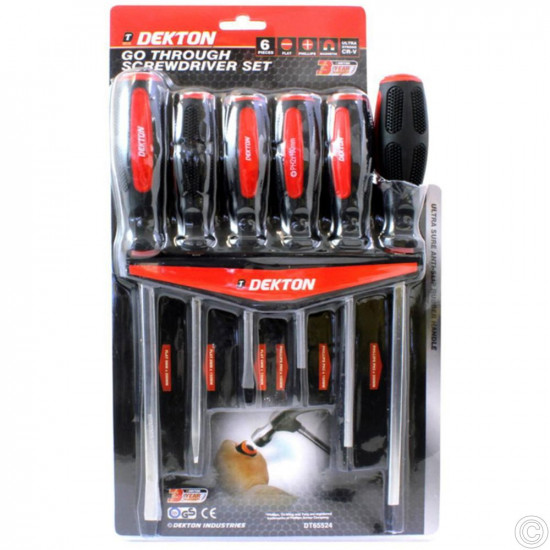 6PC GO THOUGH SCREWDRIVER DT65524       