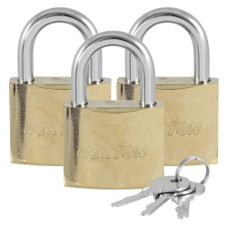 DEKTON 3PC KEYED ALIKE PADLOCK DT70143  