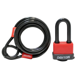 DEKTON STEEL CABLE&PADLOCK SET DT70197  