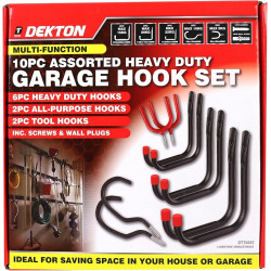 10PC ASSORTED GARAGE HOOK SET  DT70587
