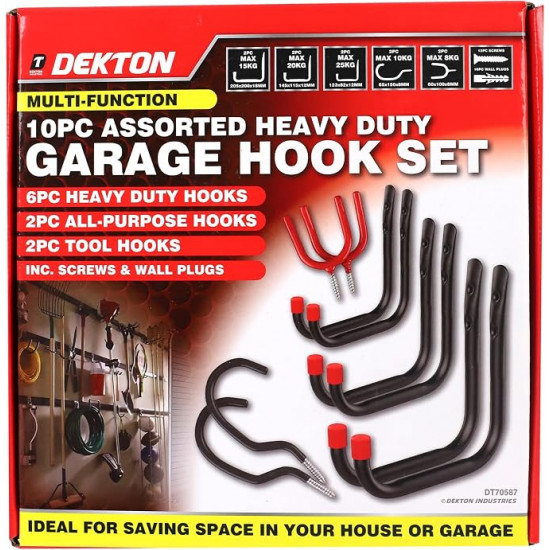 10PC ASSORTED GARAGE HOOK SET  DT70587