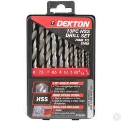 DEKTON 13PC HSS DRILL SET 2MM TO 8MM