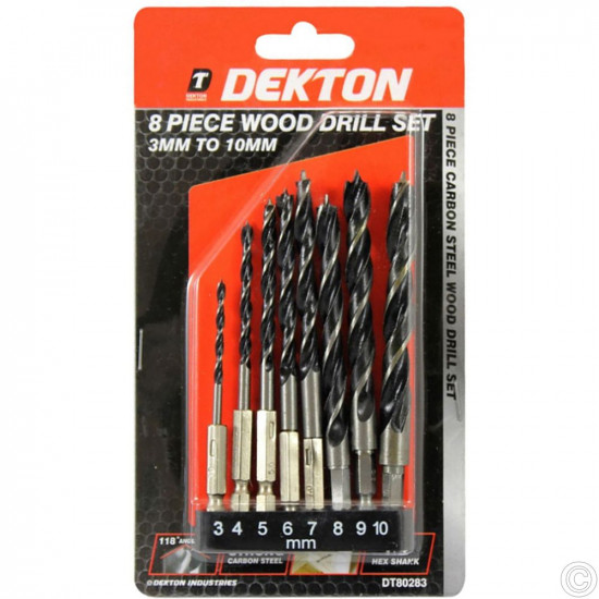 DEKTON 8PC WOOD DRILL SET DT80283       