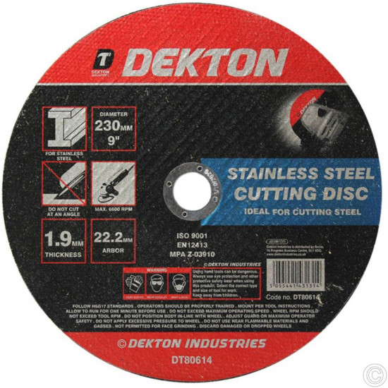 DEKTON 230MM CUTTING DISC METAL 80614   